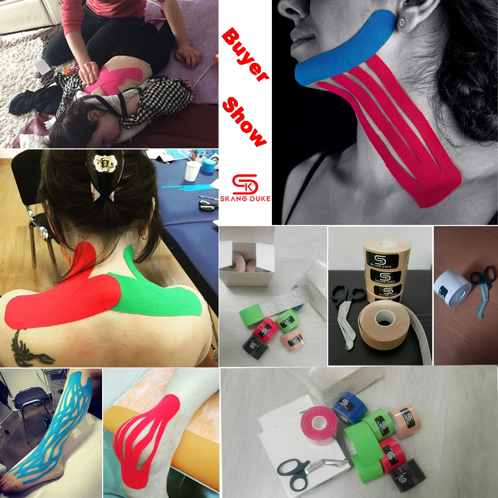 SKDK Elastic Kinesiology Tapes Athletic Recovery Kneepad Sports Safety Muscle Pain Relief Knee Pads Support Gym Fitness Bandage