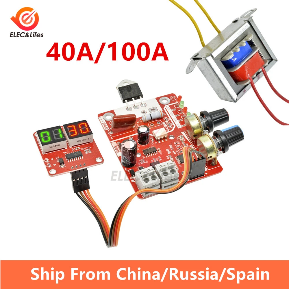 2X NYD01 Spot Welder Control Board 40A 100A Digital Spot Welding Machine TimeCurrent Control