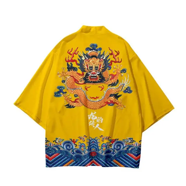 Summer Men's Haori Cardigan Kimono Shirt Samurai Japanese Clothing Robes Loose Obi Male Yukata Jacket Streetwear Asian Clothes emperor