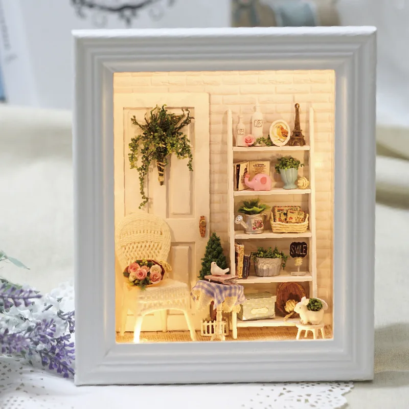 

DIY Creative of the Cabin Assembled Wooden Photo Frame Tabletop Wall-Mounted Sun to Send There Were 14-Year-Old Or above