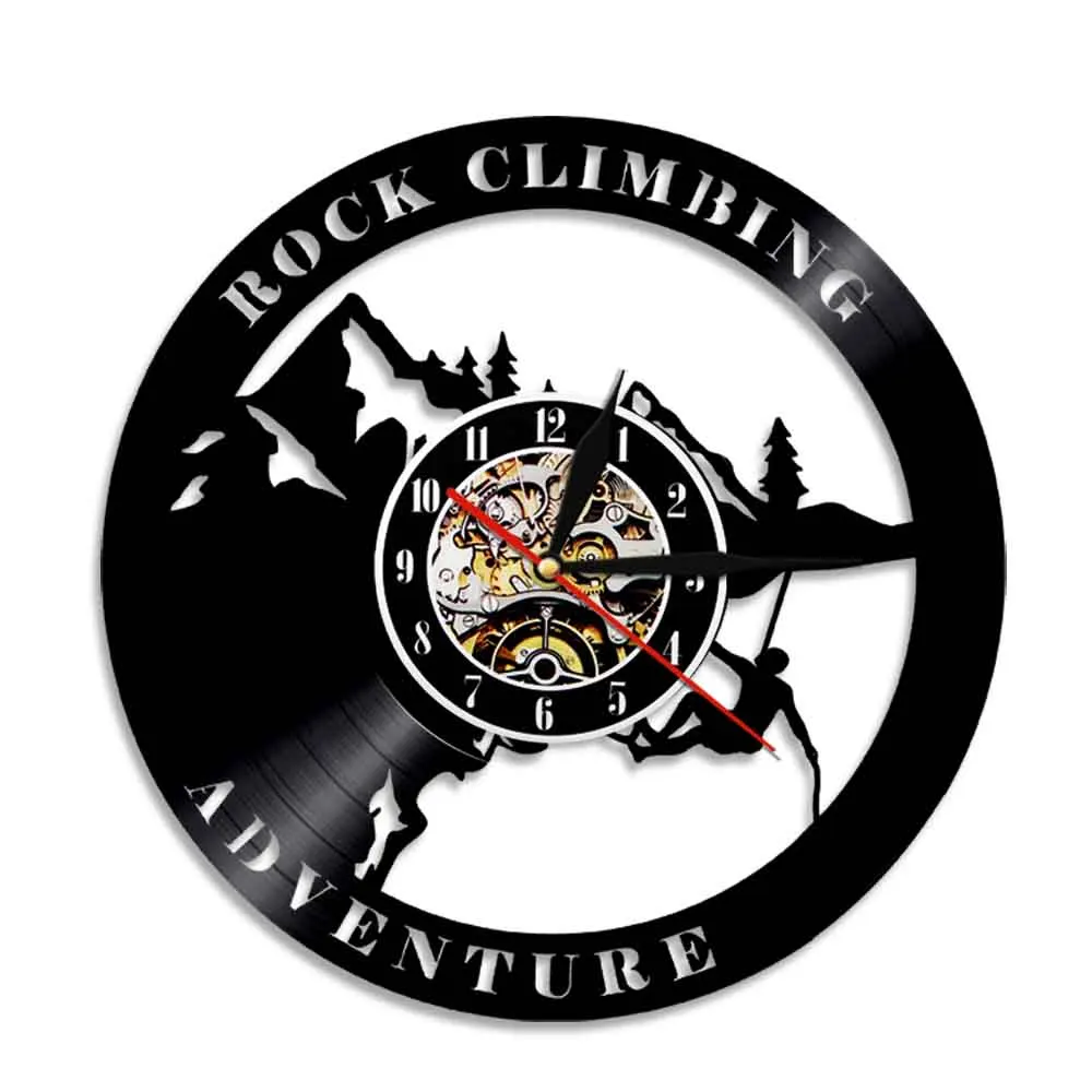 Rock Climbing Art Vinyl Record Wall Clock Modern Climb Wall Art Decor