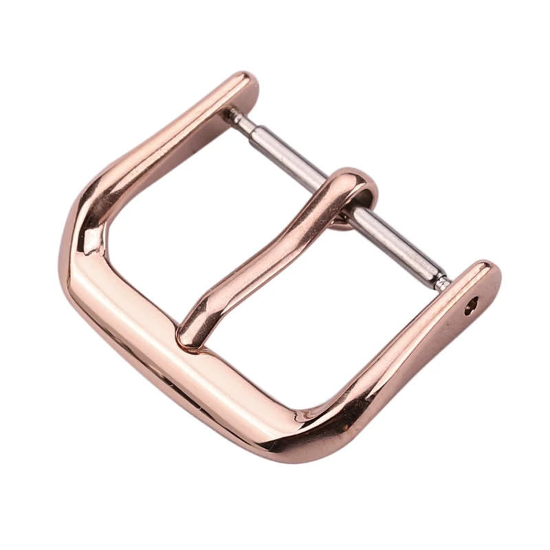 Polished Stainless Steel Tri-Tone Watch Strap Buckle & Clasp - Silver, Gold, Black