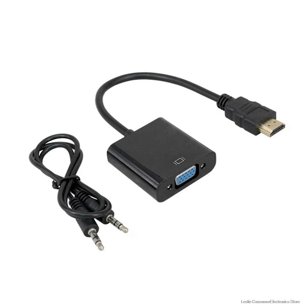 1080P HDMI к VGA адаптер цифро-аналоговый преобразователь кабель для Xbox PS4 ПК ноутбук ТВ коробка к проектору дисплей HD tv - Цвет: Белый