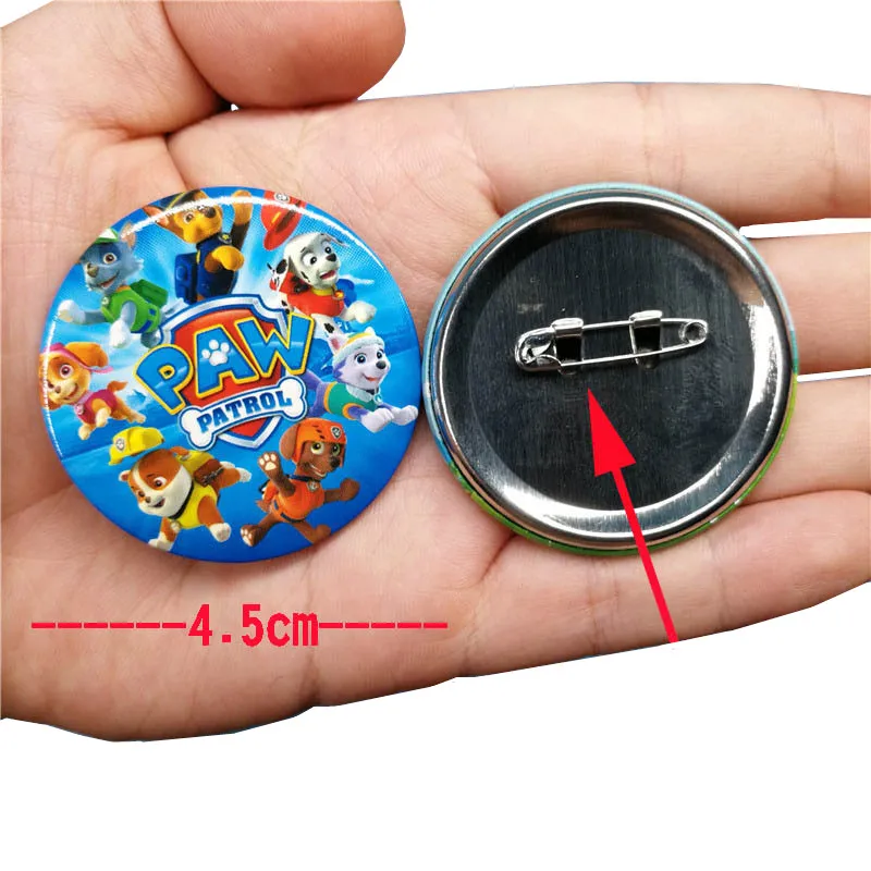 Paw Patrol игрушка значок патруль спасательный Знак мультфильм маленькие значки кованого Lron жесть знак день рождения игрушки для детей подарок