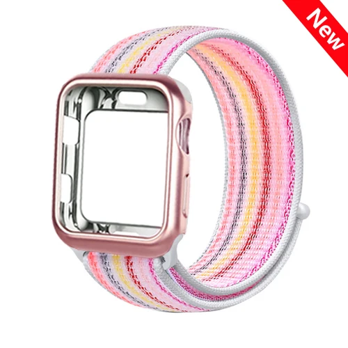 Sport Loop strap for Apple watch band case 4 5 3 44mm 40mm watchband nylon Breathable bracelet belt for iwatch band 3 42mm 38mm - Цвет ремешка: color 41