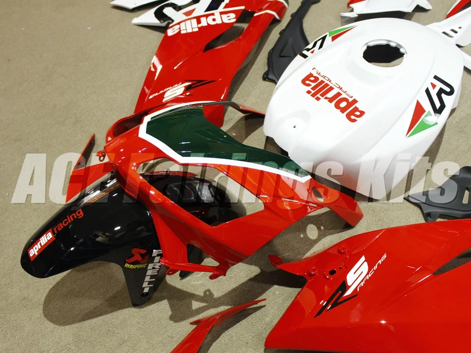 Высокое Качество Инъекции обтекатель комплект подходит для Aprilia RS125 06 07 08 09 10 11 RS4 РСВ 125 2006 2009 2011 Обтекатели на заказ красного и белого цвета