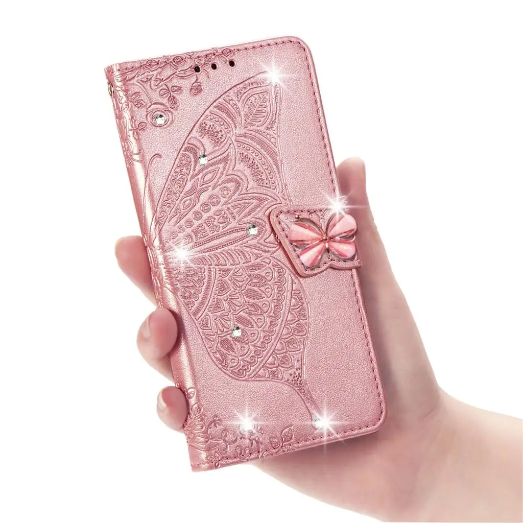 Чехол-книжка чехол для Xiaomi mi CC9 CC9e A3 A2 8 Lite 9 SE 9T Pro Стразы кожаный чехол для Xiaomi mi 9T Pro mi 9 SE mi 8 mi A2 Lite - Цвет: Rose Gold