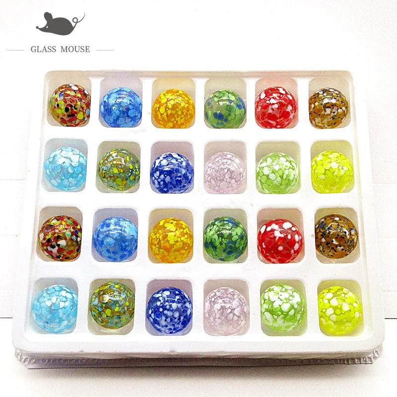 16mm Handmade Murano Glass Balls 24Pcs Colorful Creative Art Collection Marbles Puzzle Nuggets Game Toys For Children Kids Boy 16mm Handmade Murano Glass Balls 24Pcs Colorful Creative Art Collection Marbles Puzzle Nuggets Game Toys For Children Kids Boy