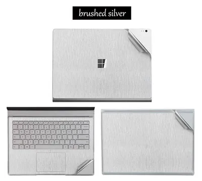brushed silver Наклейки на ноутбук для microsoft Surface Book 2 13,5 15 дюймов, полностью защитные наклейки на компьютер для Surface Book 13,5 дюймов, наклейка - Цвет: brushed silver
