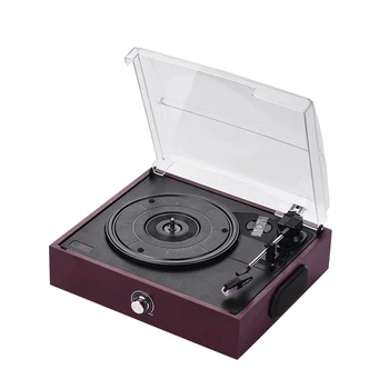 

Retro USB & BT-In Turntable Record Player 3 Speed Vintage Style Vinyl Record Player with Two Dynamic Speakers