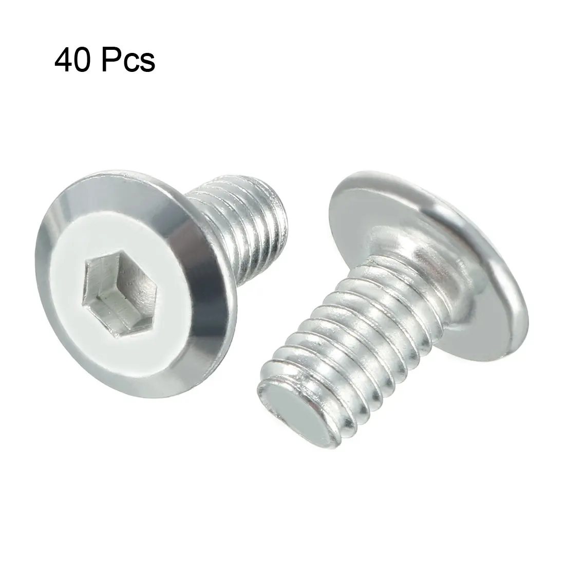 Uxcell M6x10mm винты с шестигранной головкой мебельные болты крепежные оцинкованные 40 шт