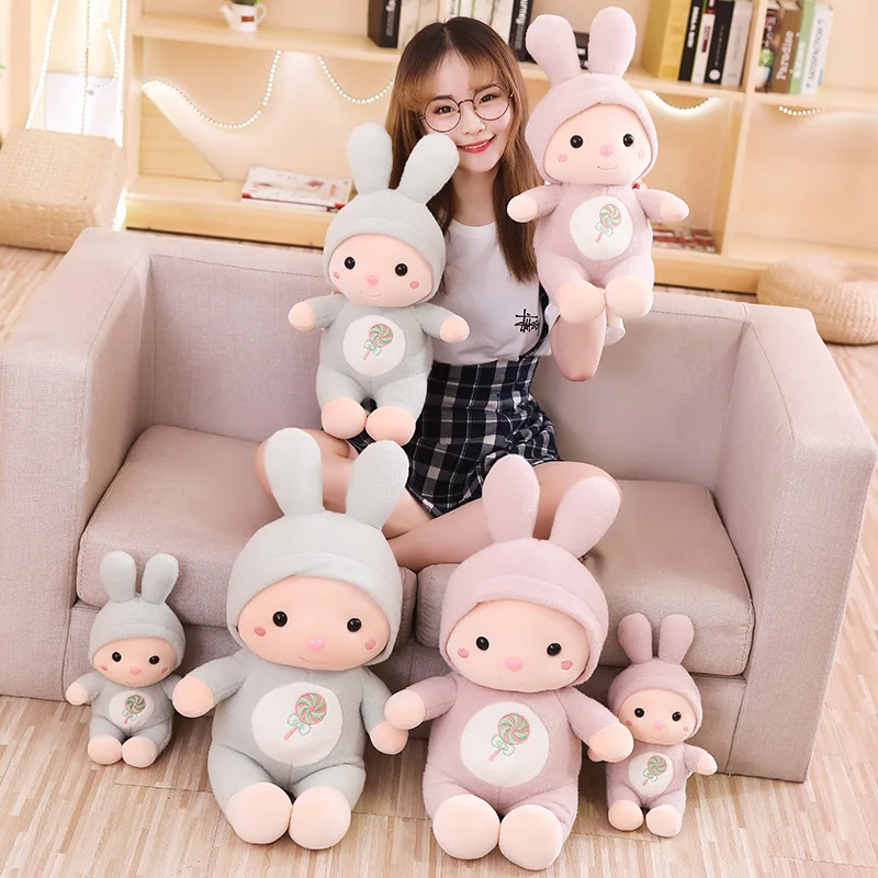 Kawaii Кролик плюшевая кукла мягкая игрушка милый кролик подушка пара влюбленных подарки дети игрушки Рождественский подарок украшения