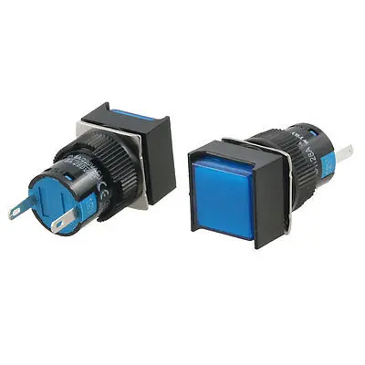 2 x DC 12V 16mm синий квадратный Колпачок Индикатор питания Светильник аварийный сигнальный светильник пилот