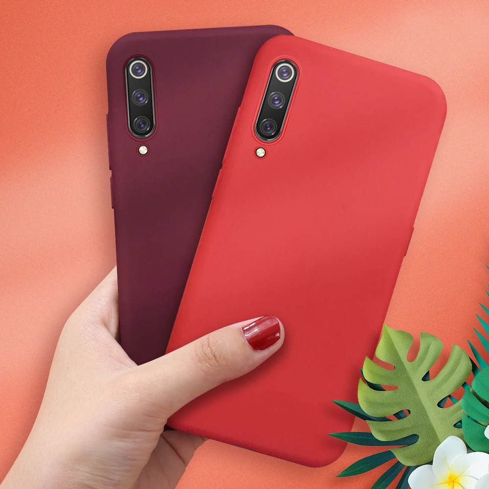 

Wine Red Silicone Phone Case For Xiaomi Mi 9T Pro 9 SE 8 A2 A3 Lite 6X Candy Color TPU Matte Cover For Xiaomi Mi9 mi9t mia3 Capa