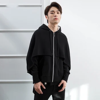 

S-4XL autumn and winter new coat men's hooded Slim was thin and velvet thick coat Korean version of the tide brand wild student
