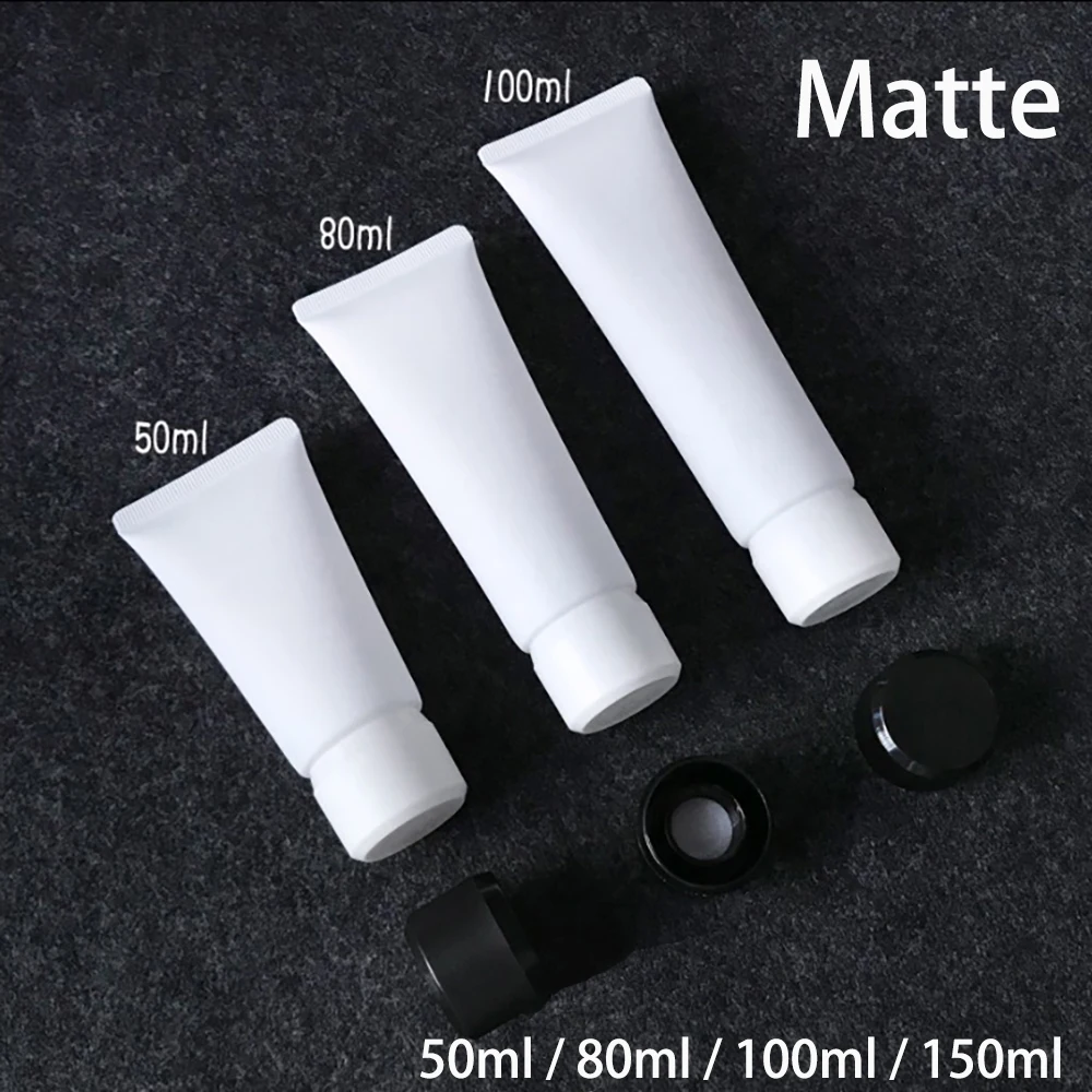 

50ml 80ml 100ml 150ml Matte White Plastic Tubes Empty Cosmetic Lotion Container Frost Shampoo Toothpaste Bottles Free Shipping