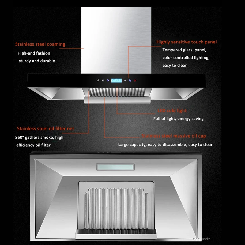 Верхняя всасывающая вытяжка кухонная бытовая вытяжка высококлассная кухонная впитывающая сажа Интеллектуальная Индукционная кухонная вытяжка