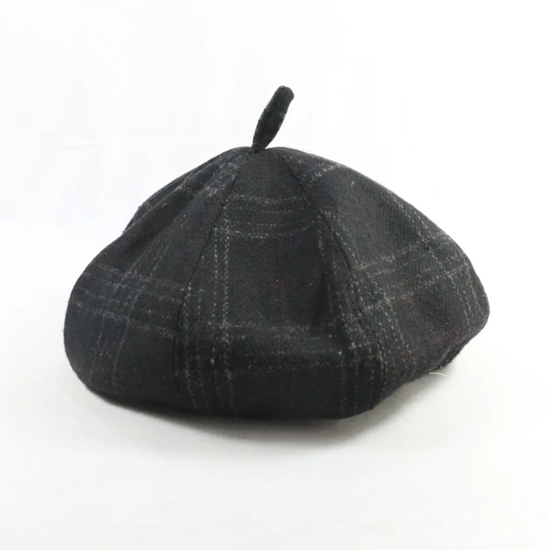 Style Retro British Style Plaid Pattern Beret Hat Female Autumn And Winter New Style Fashion Painter Cap