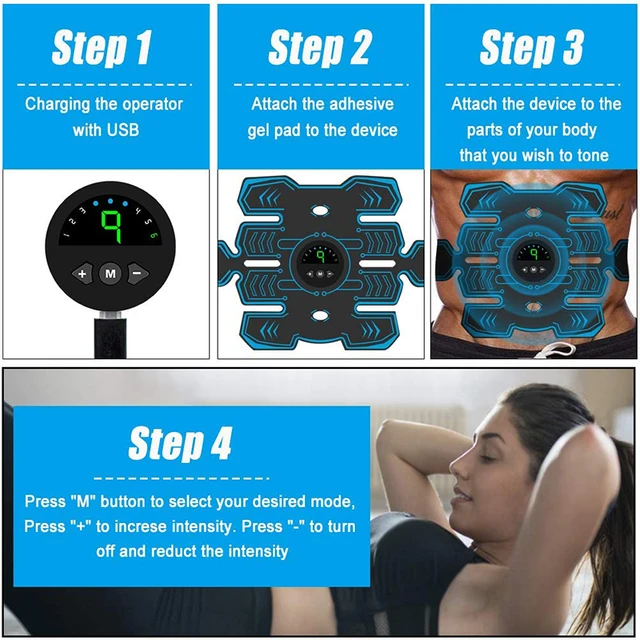 Electric Abdominal Muscle Stimulator EMS Trainer Toner Abdomen Muscle Stimulation Abs Fitness Equipment For Arm Leg Back Massage 4