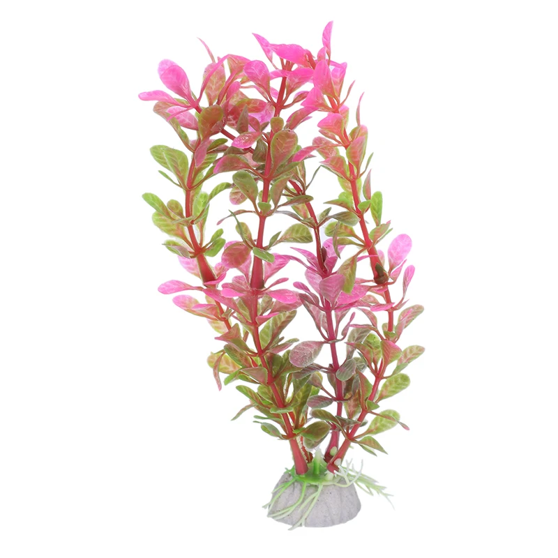 Искусственное пластиковое растение 18 см украшение аквариума-Fuschia