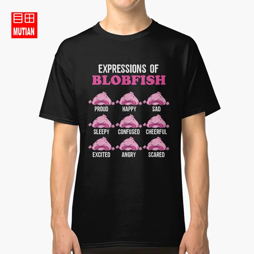 Футболка с надписью Expressions of Blobfish забавная рыба уродливые животные|Футболки| |