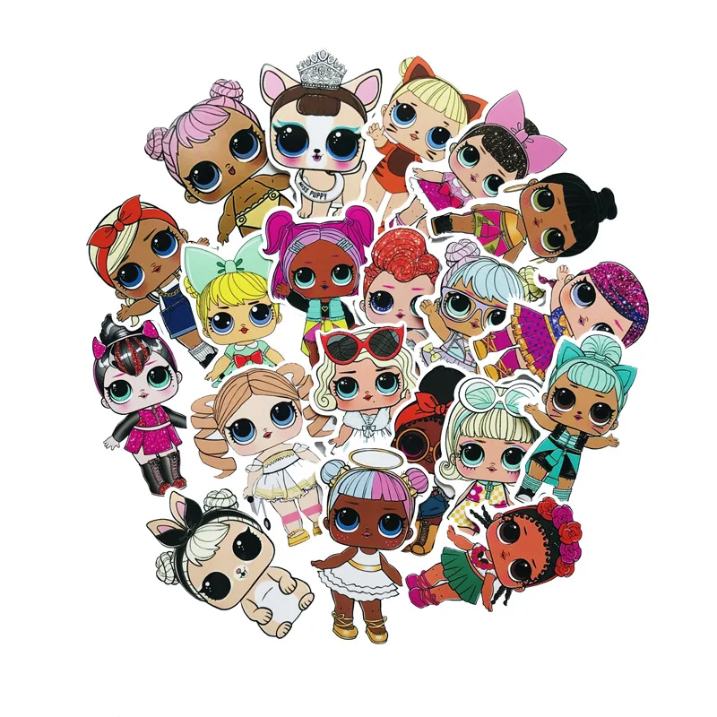 50pcs Set Lol Surprise Doll Mobile Phone Case Computer Cartoon Trunk Trolley Case Sticker Pvc Body Sticker Waterproof Sticker Stickers Aliexpress
