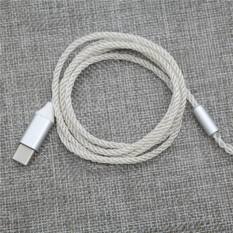 3.5mm/ Type C OCC Silver Plated Audio Cable 8 Strand MMCX Headphone Cable with Microphone DIY HiFi Cable for SE425 UE900