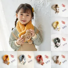 Осенне-зимний модный шарф унисекс с изображением медведя, теплый детский шарф, мягкий кашемировый шарф с рисунком