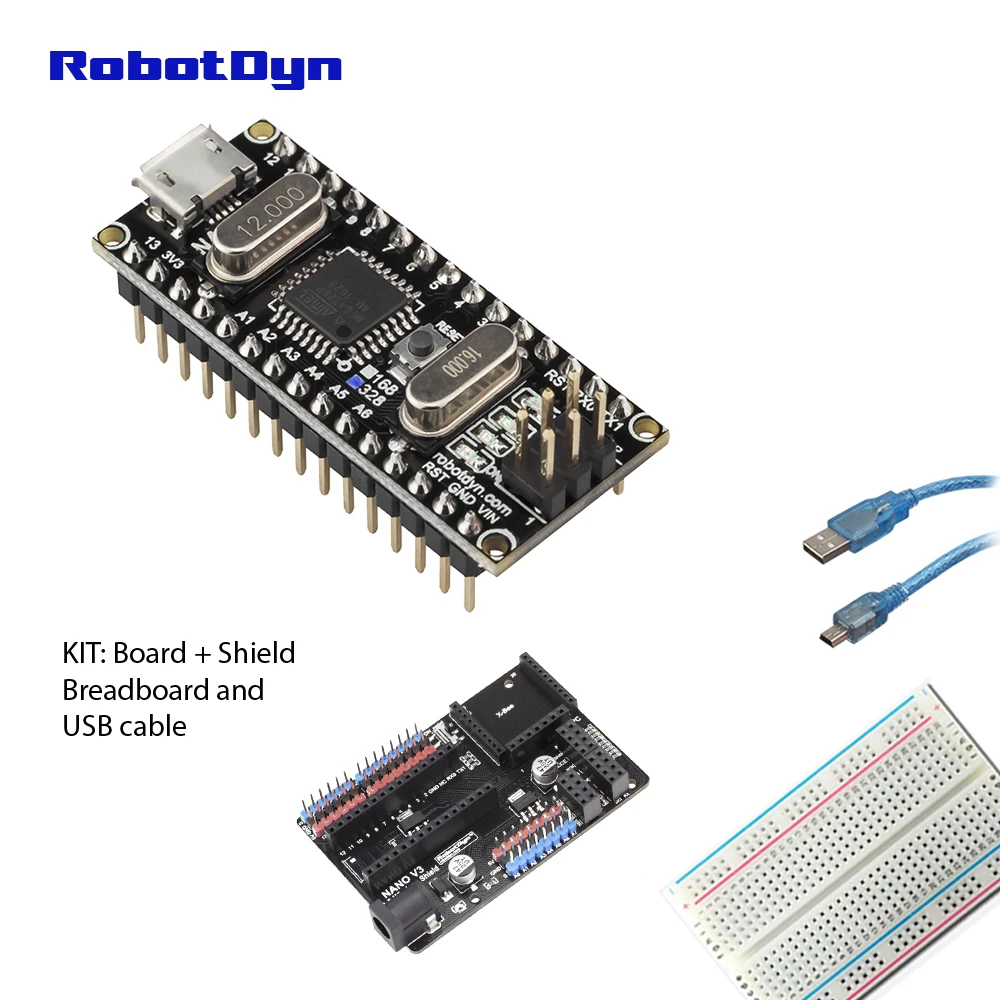 KIT 1 Nano CH340/ATmega328P MicroUSB, колодки припаяны. Compatible for Arduino Nano V3.0 - Цвет: KIT 1