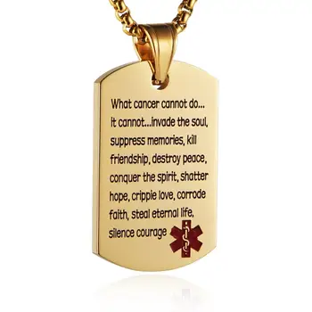 

HZMAN Star of Life Medical Assistance Stainless Steel Dog Tag Necklace Pendant for Men and Women 22 + 2 Inch Chain