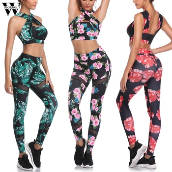 

Womail tracksuit women Fitness 2 Piece Set Workout Clothes for Women Bra + Leggings Set Sport Women running Gym Athletic clothe