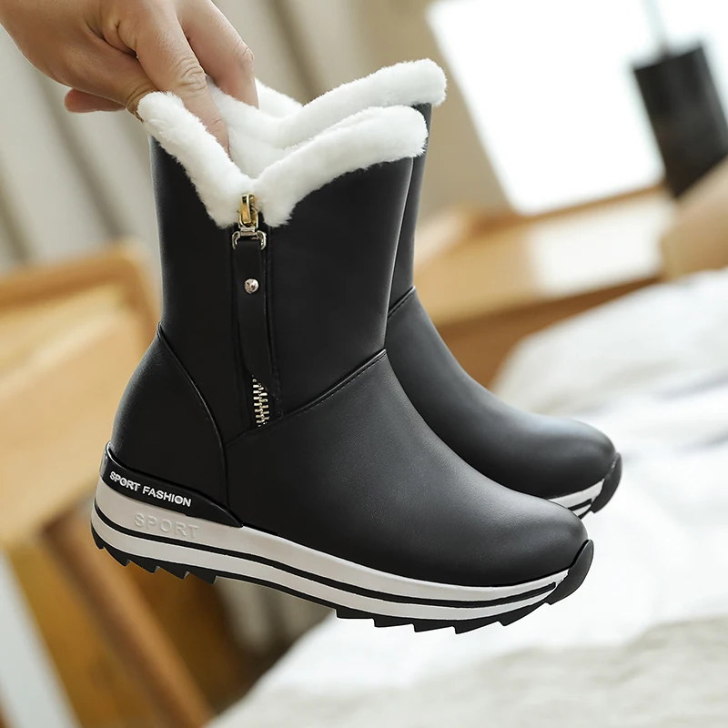 INS-botas de nieve para mujer, botines cálidos de para exteriores, Invierno - AliExpress Calzado