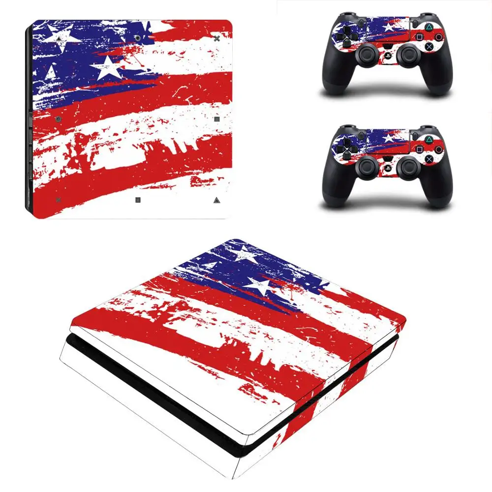 Свяжитесь с нами в виде американского флага PS4 тонкий Стикеры s Play station 4 кожи