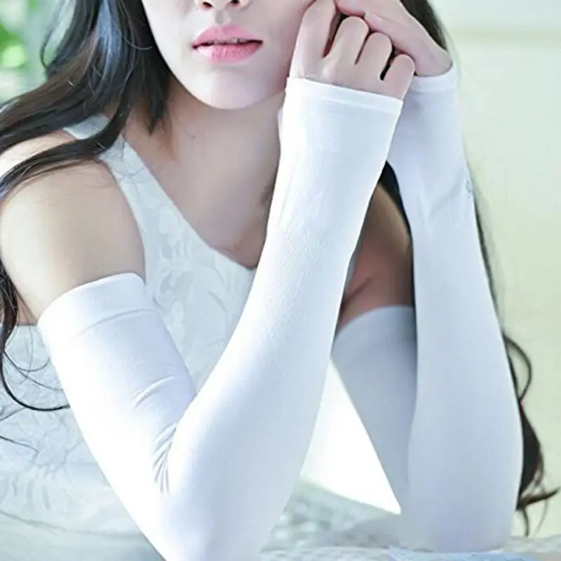 

Ice Silk Fabric Cycling Arm Sleeves Volleyball Running Golf Sun Elbow Sleeve Bicycle Camping Arm Warmers Basketball Oversleeve
