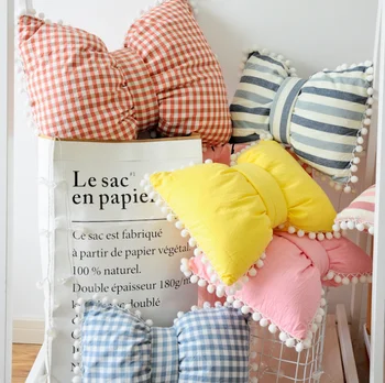

Baby Children Cute Pillow with filler Kids Baby Room Decor Bow Pillow Infant Room Decoration Cotton Pillow