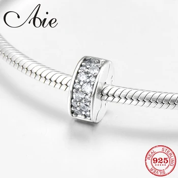 

New 100% Authentic 925 Sterling Silver square clear CZ fine clips Lock Beads Fit Original Pandora Charm Bracelet Jewelry making