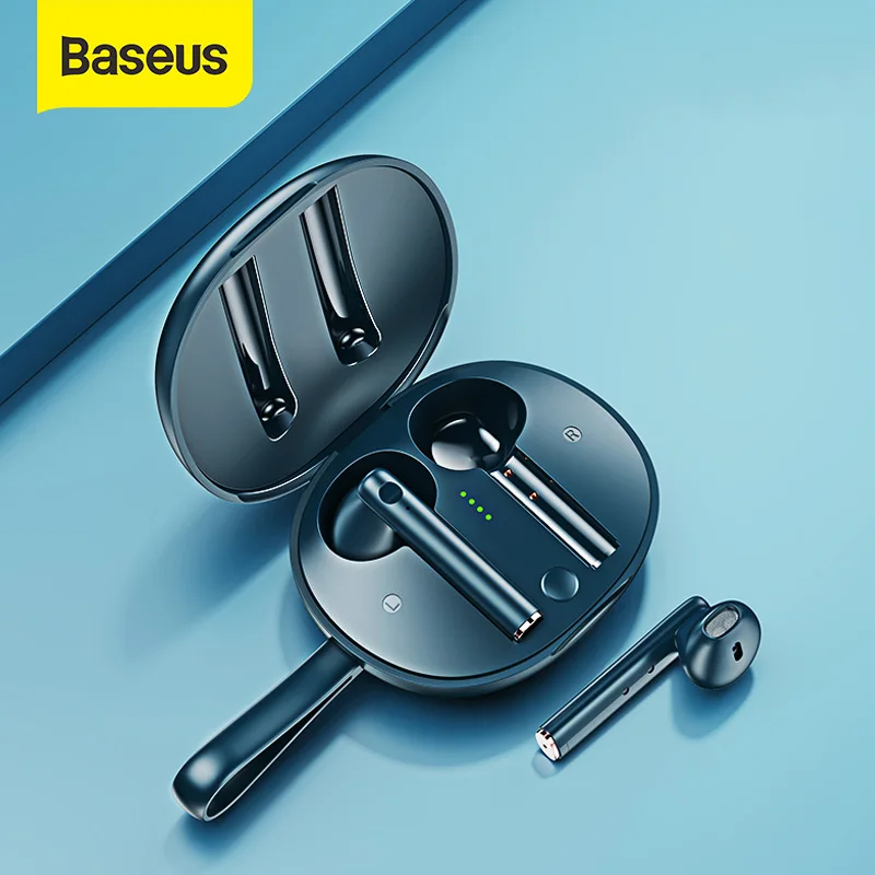Baseus TWS Bluetooth 5.0 Earphones Wireless Earbuds AAC IP55 Waterproof Headset Wearing Detection with Wireless Charging Case