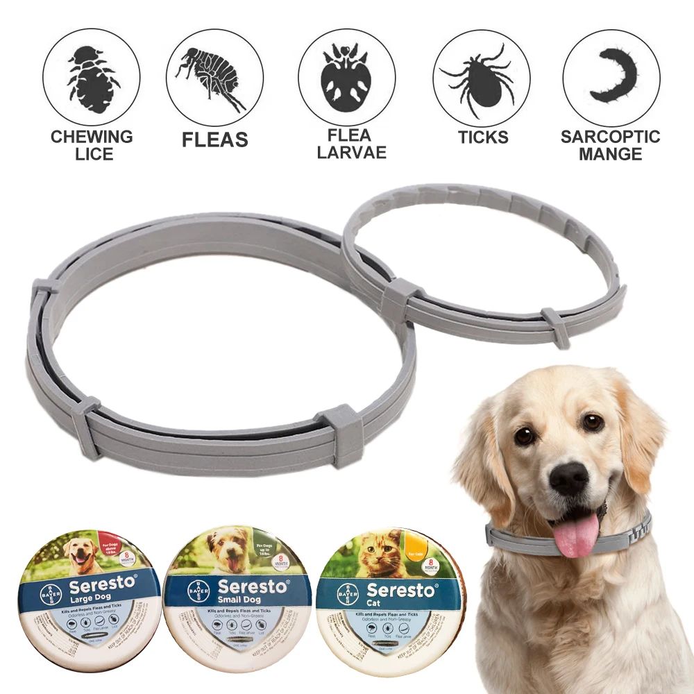 Collar retráctil antipulgas y garrapatas para perros y gatos, repelente de mosquitos, productos para mascotas, 8 meses