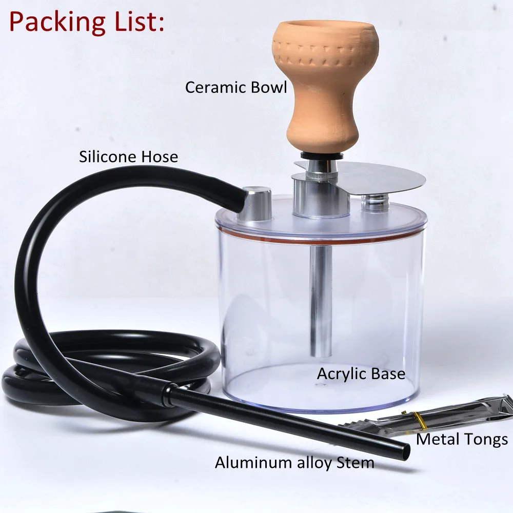 Маленькая дорожная кальяна портативная трубка для наргилье Chichas с силиконовым