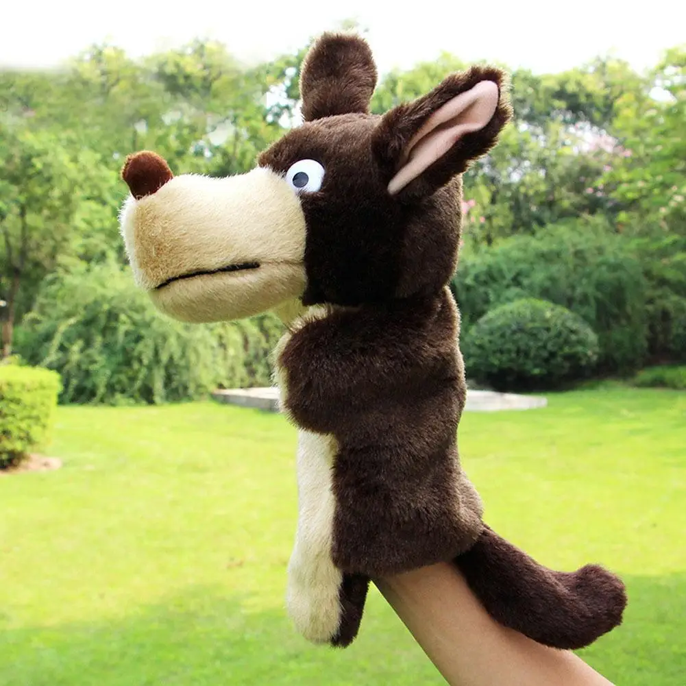 

Hand Puppet Lovely Animal Plush Childhood Soft Toy Wolf Shape Story Pretend Playing Dolls Gift Finger Puppets Toy On Hand