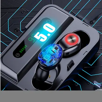 

Wireless Earphone Bluetooth V5.0 TWS Wireless Bluetooth Headphone LED Display With 2000mAh Power Bank Headset With Microphone