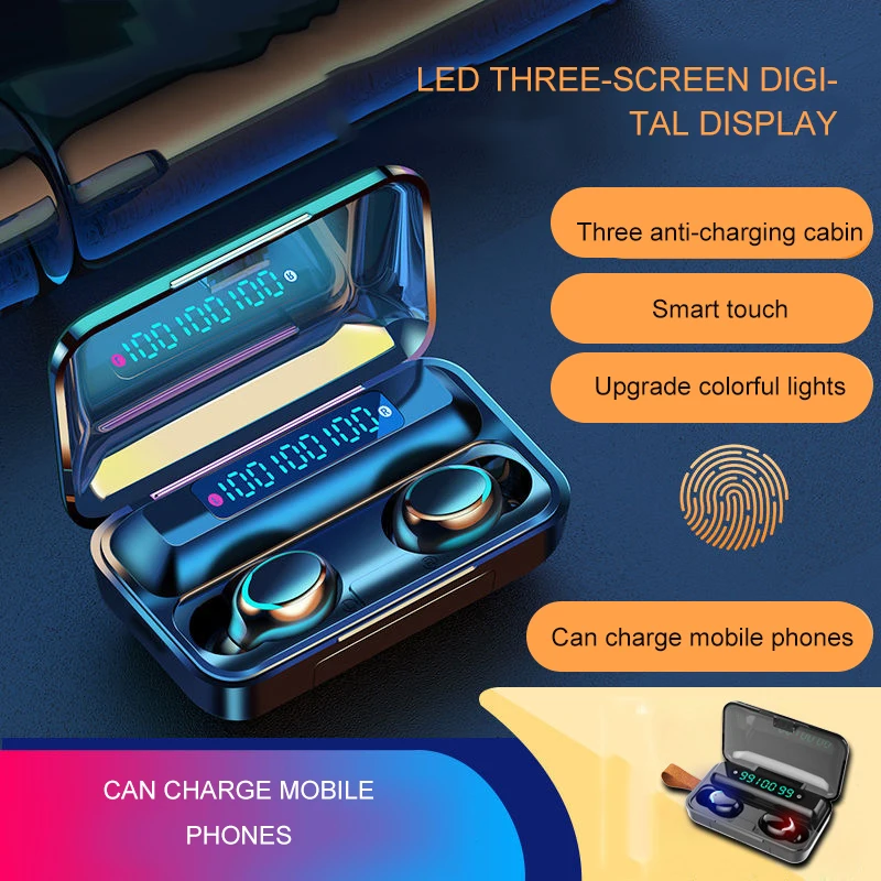Bluetooth стереонаушники F9 V5.0 водостойкие 1200 ма · ч|Наушники и гарнитуры| |