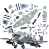 22cm 4D Diy Toys Fighter Assemble Blocks Building Model Airplane Military Model Arms WW2 Germany BF109 UK Hurricane Fighter 4