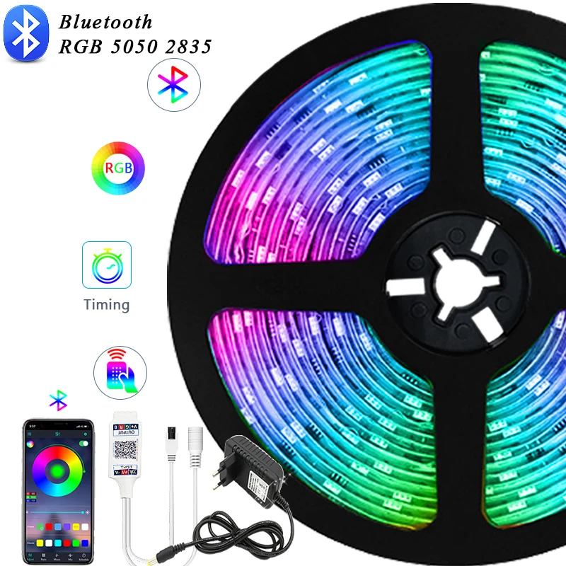 Светодиодная ленсветильник RGB2835 5 м 10 15 SMD 5050 RGBW водонепроницаемая гибкая лента