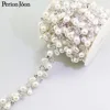 1 yard Pearl rhinestone trim plating gold and silver crystal pearl webbing clothing shoes decorative accessories ML093 ► Photo 2/6