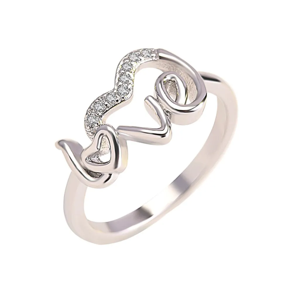 Europe and America Creative Love Letters Ring Valentine's Day Engagement Gift for Women | Украшения и аксессуары