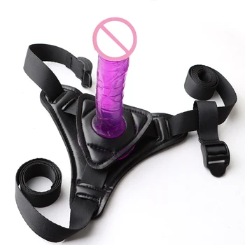 Womens Leather Latex Sexy Exotic Panties Bondage Strapon Chastity Pants With Penis Set Fetish Body Harness Couples Flirting Toys 6