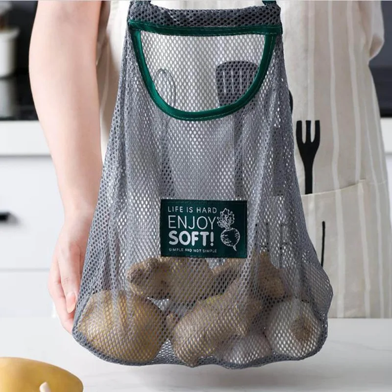 Hanging Onion Garlic Organizer Net Vegetable Fruit Storage Bag Basket