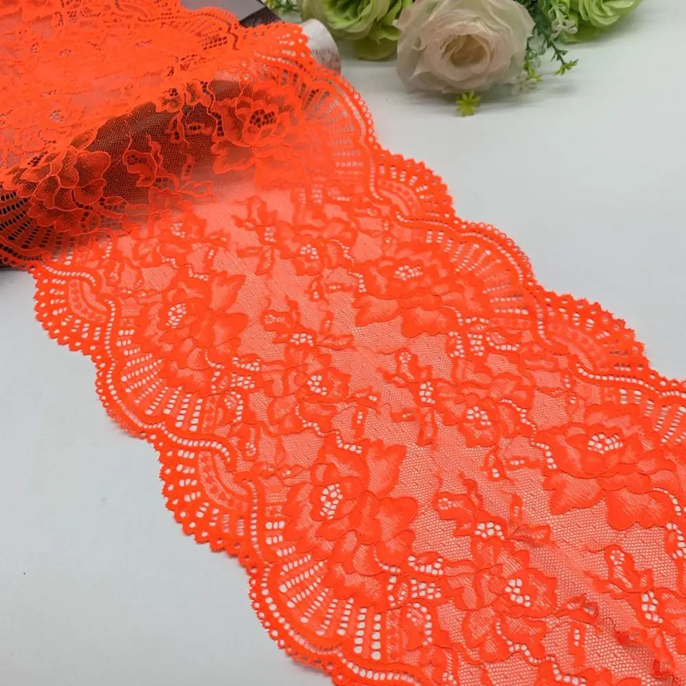 3y/lot 7 Colors 23cm Stretch Lace trim Olive Green 6