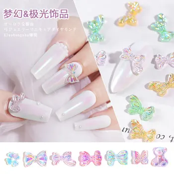 

Japanese-Style Stereo Aurora Colorful Butterfly Bear Net Red Ins Red Book Popular New DIY Nail Ornament